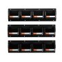 VEVOR wandgemonteerde stapelboxen, 137 x 105 x 75 mm (12 stuks) & 3 metalen rails, zichtbare opbergboxen voor schroeven, moeren, bouten, spijkers, gereedschapsorganizer voor werkplaats, hobbykamer, garage, zwart