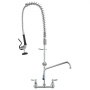 VEVOR Commerciële kraan met voorspoeldouche, hoogte 915, draaibare uitloop 30,5 cm, aan de muur gemonteerde keukenkraan, messing unit met uittrekbare sproeier, voor 1/2/3-cabine wastafel