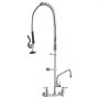 VEVOR Commerciële kraan met voorspoeldouche, hoogte 915, draaibare uitloop 30,5 cm, aan de muur gemonteerde keukenkraan, messing unit met uittrekbare sproeier, voor 1/2/3-cabine wastafel