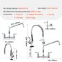 VEVOR Commercial Faucet with Pre-Rinse Sprayer, 25" Height, 8" Center, 12" Swing Spout, Wall Mount Kitchen Sink Faucet, Brass Constructed Device with Pull Down Spray, for 1/2/3 Compartment Sink