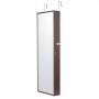VEVOR afsluitbare sieradenkast 108 cm hoog, sieradenopbergruimte met lange spiegel, aan de muur te bevestigen sieradenspiegelorganizer met led-binnenverlichting en fluwelen voering, bruin