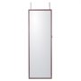 VEVOR afsluitbare sieradenkast 108 cm hoog, sieradenopbergruimte met lange spiegel, aan de muur te bevestigen sieradenspiegelorganizer met led-binnenverlichting en fluwelen voering, bruin