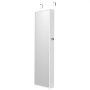 VEVOR afsluitbare sieradenkast, 1,2 m hoge sieradenspiegelkast met lange spiegel, sieradenspiegelorganizer met led-binnenverlichting, fluwelen voering en lade, wit
