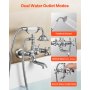 VEVOR Clawfoot Tub Faucet, Wall Mount Bathtub Faucets with Handheld Shower, Vintage Polished Chrome Clawfoot Tub Filler Faucet Shower Kit with Adjustable Swing Arms & 360° Rotation Spout for Bathtubs