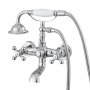 VEVOR Clawfoot Tub Faucet, Wall Mount Bathtub Faucets with Handheld Shower, Vintage Polished Chrome Clawfoot Tub Filler Faucet Shower Kit with Adjustable Swing Arms & 360° Rotation Spout for Bathtubs