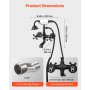 VEVOR Clawfoot Tub Faucet, Wall Mount Bathtub Faucets with Handheld Shower, Vintage Matte Black Clawfoot Tub Filler Faucet Shower Kit with Adjustable Swing Arms & 360° Rotation Spout for Bathtubs