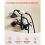 VEVOR Clawfoot Tub Faucet, Wall Mount Bathtub Faucets with Handheld Shower, Vintage Matte Black Clawfoot Tub Filler Faucet Shower Kit with Adjustable Swing Arms & 360° Rotation Spout for Bathtubs