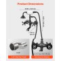 VEVOR Clawfoot Tub Faucet, Wall Mount Bathtub Faucets with Handheld Shower, Vintage Oil-Rubbed Bronze Clawfoot Tub Filler Faucet Shower Kit with Adjustable Swing Arms & 360° Rotation Spout for Bathtubs
