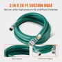 VEVOR Suction Hose Kit for Water Pump, with 2 in x 50 ft Blue Backwash Hose, 20 ft Green Suction Hose, and Steel Round Hole Strainer, Camlocks, Clamps, Cam & Groove Adapter, for Multiple Purposes