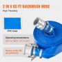 VEVOR Suction Hose Kit for Water Pump, with 2 in x 65 ft Blue Backwash Hose, 20 ft Green Suction Hose, and Steel Round Hole Strainer, Camlocks, Clamps, Cam & Groove Adapter, for Multiple Purposes