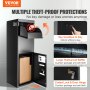 VEVOR parcel letter box 35.5 x 29.5 x 105.5 cm parcel box steel pallet box 50 kg letter box Postbox XXL letter box with password lock inner hinge anti-theft opening for parcels letters etc.