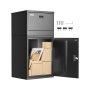 VEVOR Pakketbrievenbus 500x398x980mm, Pakketbrievenbus met slot, Gegalvaniseerde stalen pakketbrievenbus met antidiefstalontwerp, Pakstation voor thuis en kantoor, Zwart