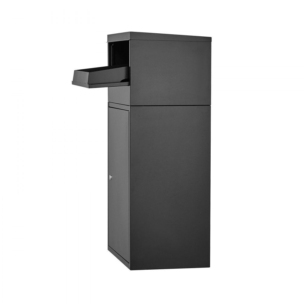 VEVOR Pakketbrievenbus 500x325x909 mm, Pakketbrievenbus met slot, Gegalvaniseerde stalen pakketbrievenbus met antidiefstalontwerp, Pakstation voor thuis en kantoor, Zwart