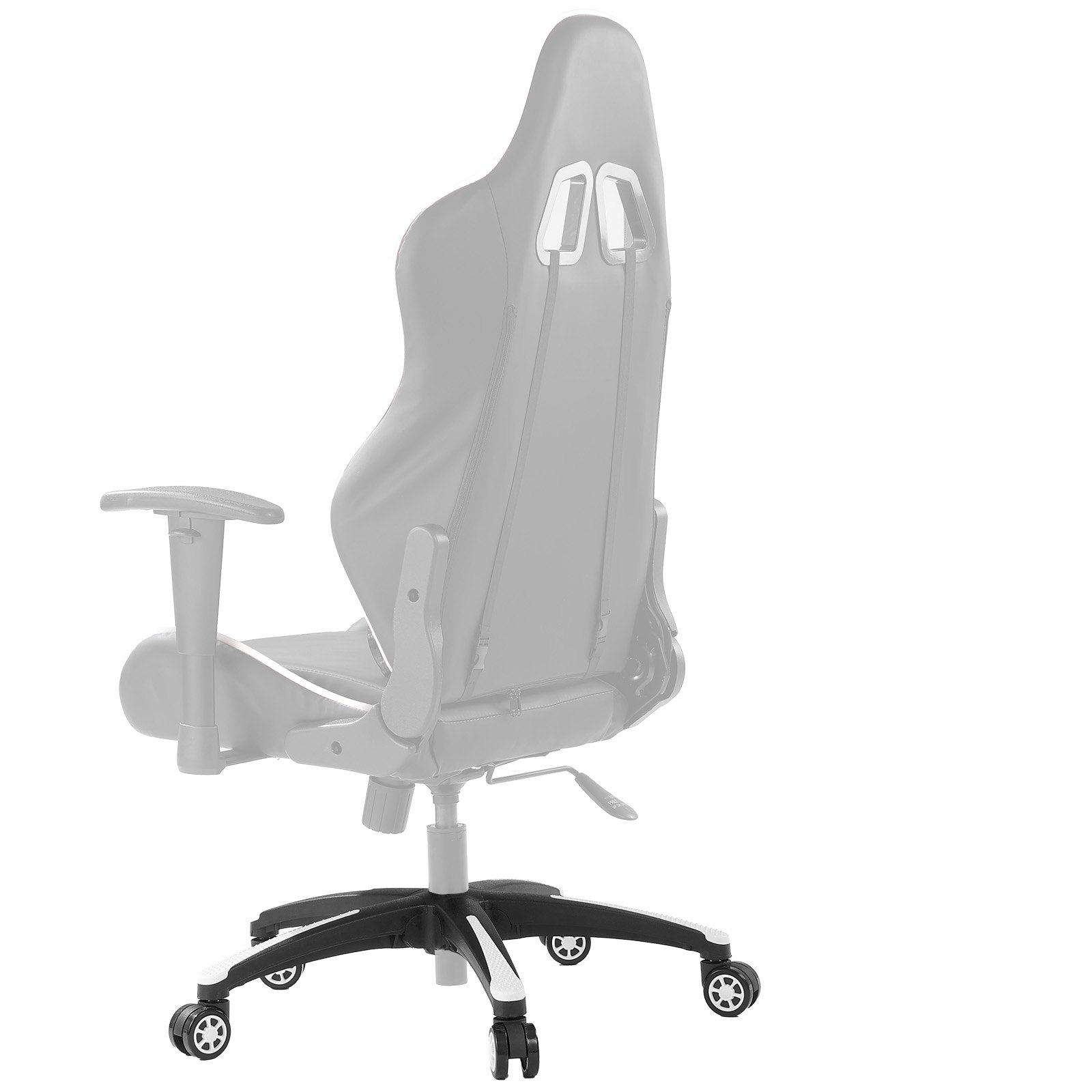 VEVOR Office Chair Base Replacement, 28", 2500 lbs Static Load, Heavy Duty Universal Computer Desk Chair Stool Base Part with 5 Casters and Reinforced Legs, Desk Chair Base Replacement, Black + White