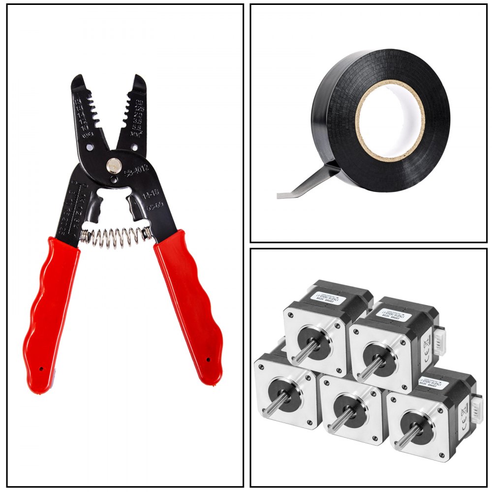 VEVOR 5 STKS Geïntegreerde Stappenmotor Elektrisch, Staphoek 1,8° Gereedschap Grote Torsie DC Motor Stappenmotor, Aanzetkoppel 59 N.cm Stappenmotor, 2-Fasen Motorbesturing Transmissie 42 x 42 x 48 mm