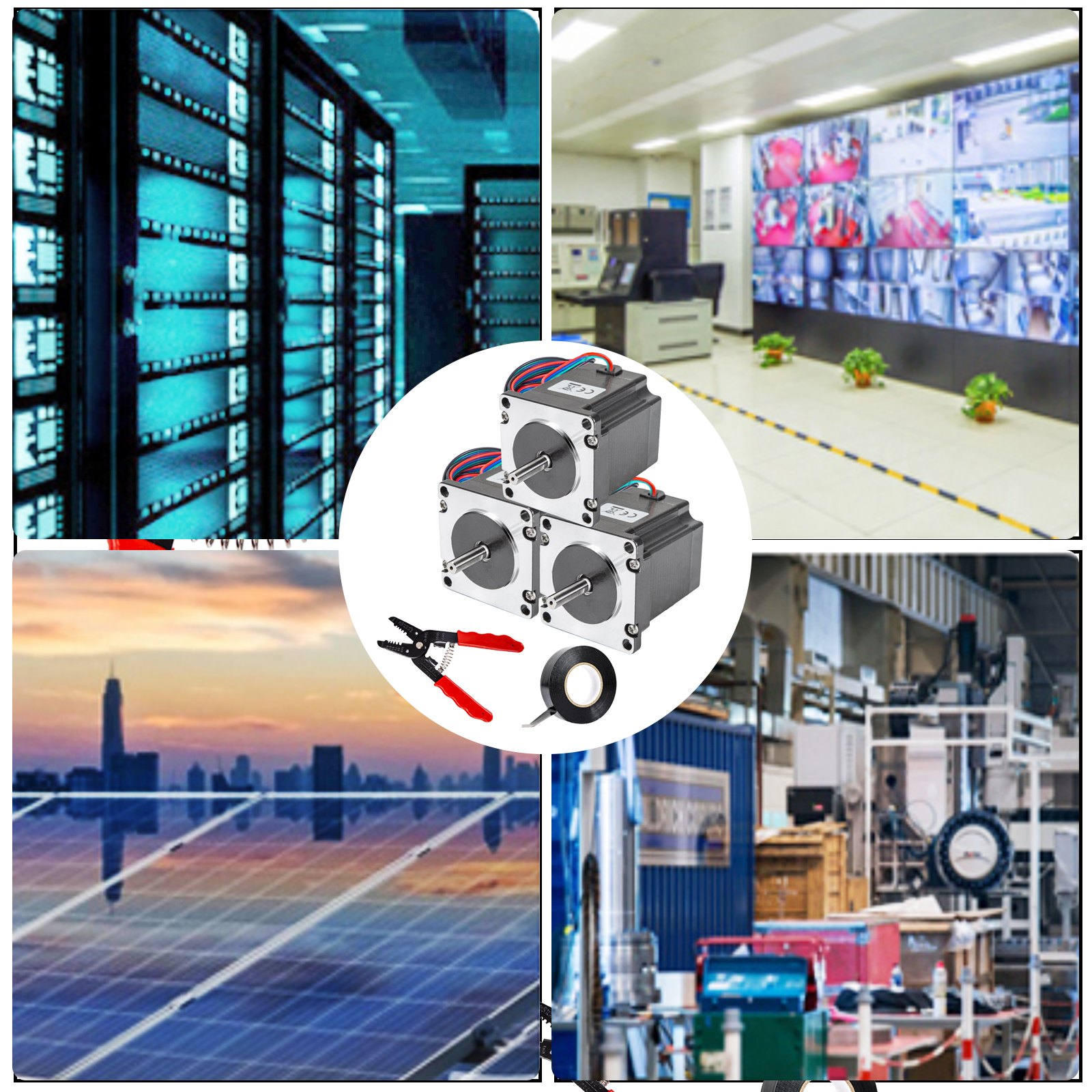 Vevor 3 Stks 2,8a Stappenmotor Met Hoog Koppel 1,26nm Met Voeding Van Controller