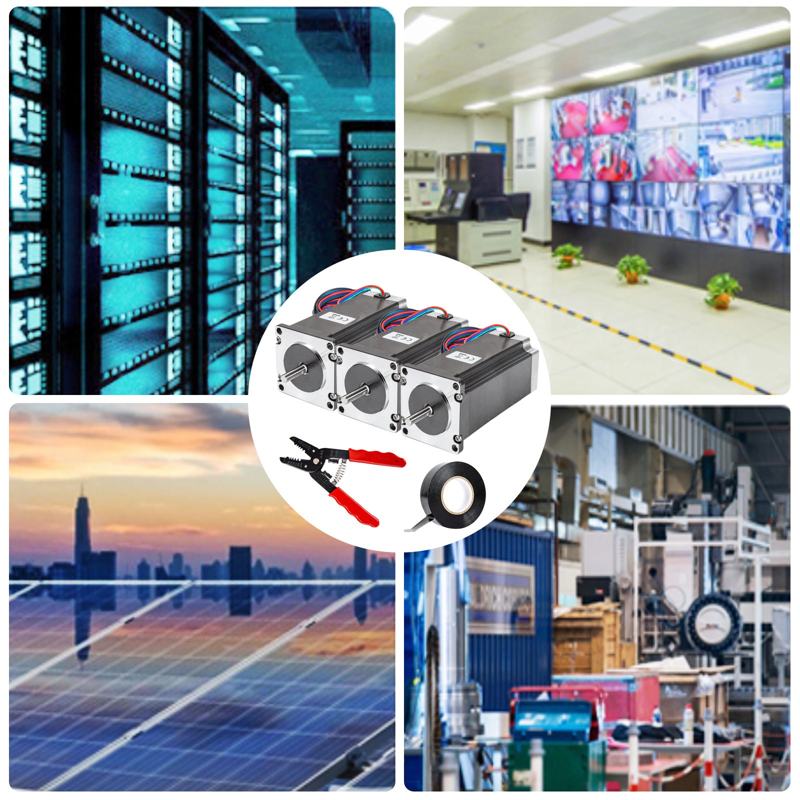 Vevor 3 Stks 4,2 A Stappenmotor Met Hoog Koppel 12 Nm Met Voeding Van Controller