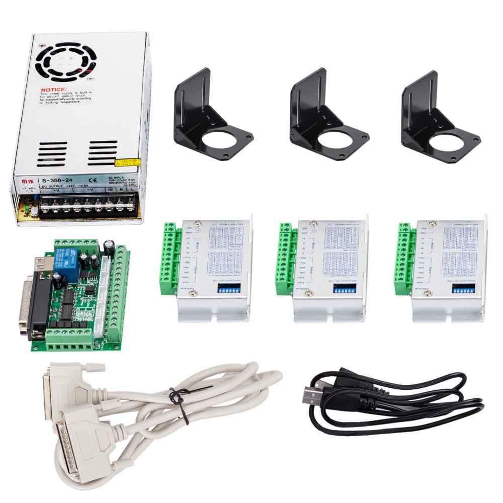 Vevor 3 Stks 3 A Stappenmotor Met Hoog Koppel 1,8 Nm Met Voeding Van Controller