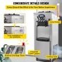 VEVOR Softijsmachines 2200W Commercial Soft Ice Cream Machine 3 Flavors Pre-cooling Cafe 110V/60Hz