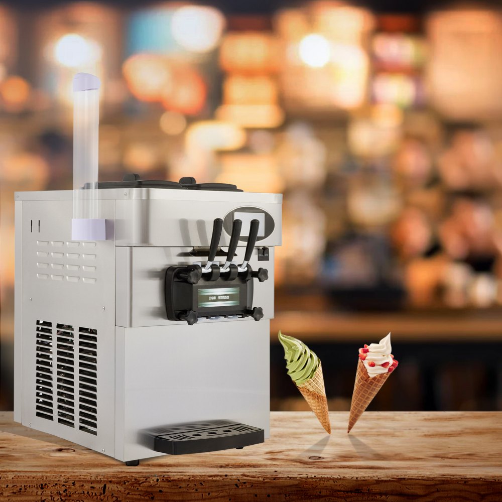 VEVOR Commercial  Soft Ice Cream Machine 2200W Countertop Soft Ice Cream Machine 5.3 to 7.4 Gallons per Hour Ice Cream Machine for Restaurants Bars Cafes Bakeries