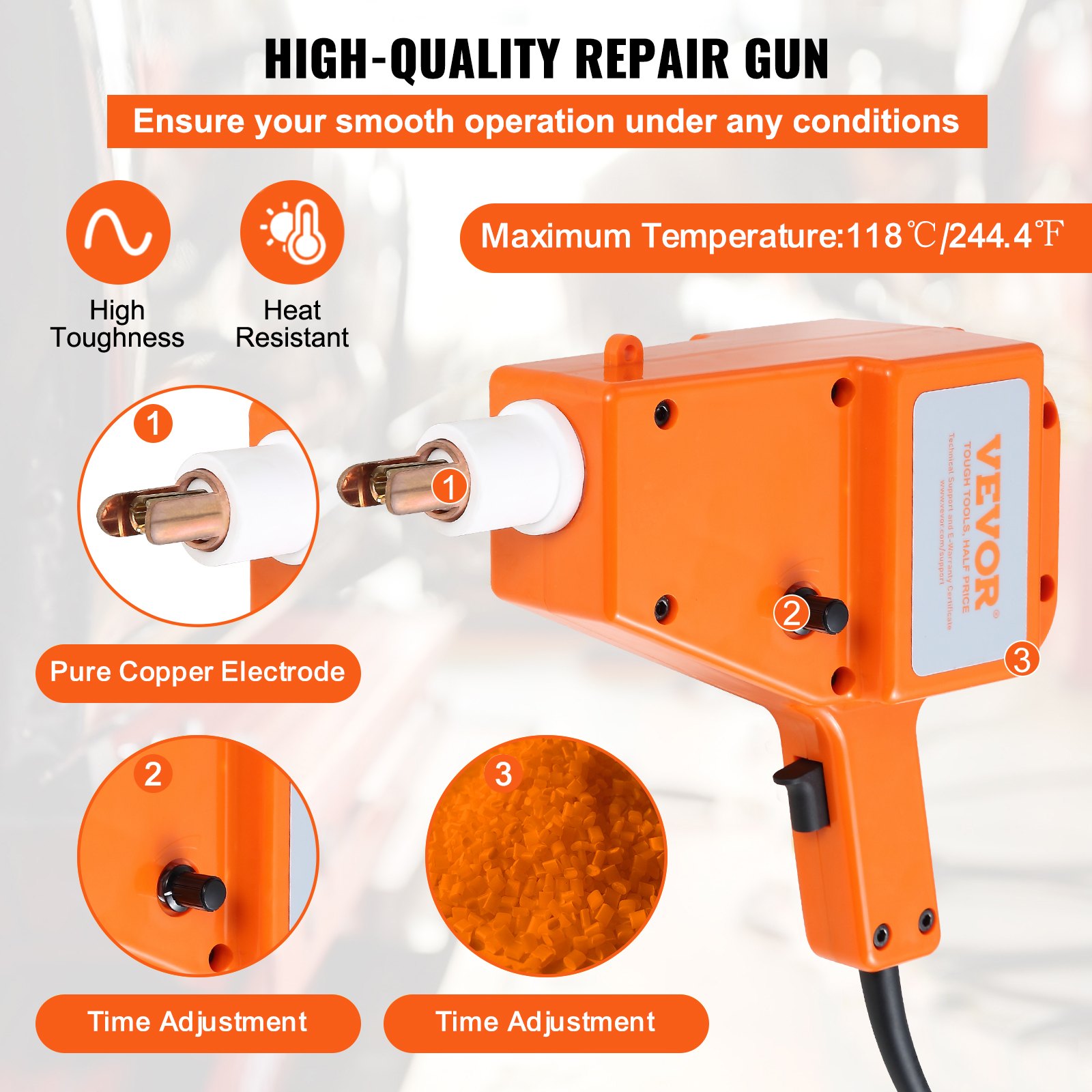 VEVOR Dent Spotter 800 VA 220 V 1600 A Deukreparatieset Deuklifter Puntlasapparaat inclusief diverse elektroden Deukverwijderingsgereedschap voor professionele reparatie van carrosserieën