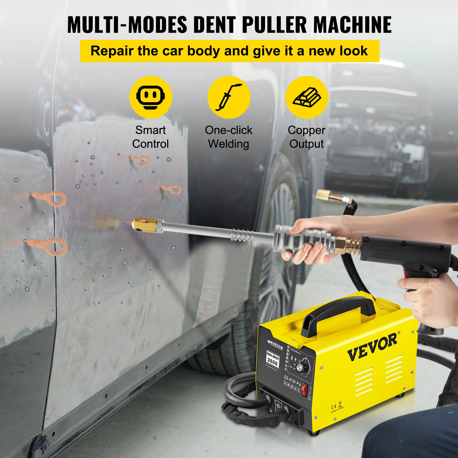VEVOR Spotter Reparatieset Voertuig Panel Spot Puller Deuk Reparatie 220V Multispot Deuk Reparatie 2KW 3500A