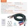 VEVOR semi truck air lines kit displayed with product details, 15 ft rubber hoses, hooks, and teflon tape included.