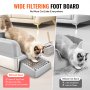 VEVOR Cat Litter Box, 6 inches Deep, XL Extra Large Stainless Steel Cat Litter Box with Scoop, Wide Filtering Foot Board & High Sides, Enclosed Odor-Free Easy-to-Clean Litter Box, Fit for Big Cats