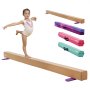VEVOR Evenwichtsbalk Gymnastiek Kinderen Opvouwbaar 2,4 m, 158,7 kg Draagvermogen Gymnastiekbalk met Antislip Bodem, Evenwichtsbalk met Draagtas & Houten Kern voor Gymzaal