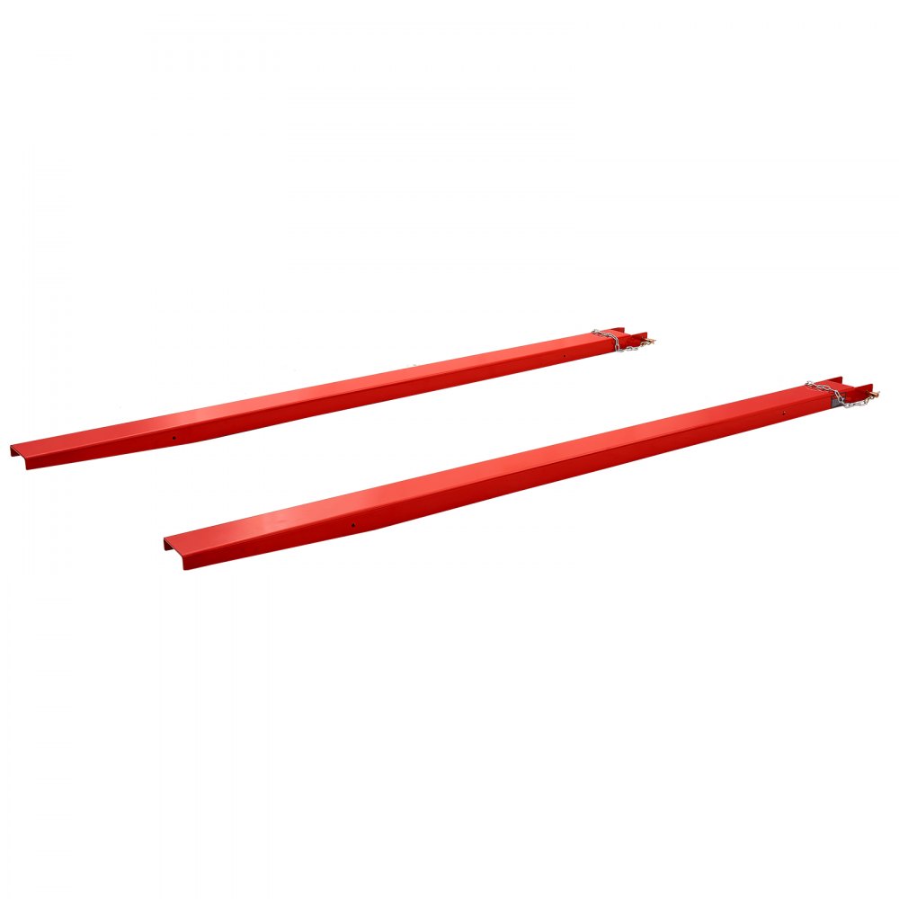 VEVOR 1 paar vorkverlengstukken 2440x115mm, vorkverlengstukken 2494,8kg, vorkheftruckvorken voor transport in logistiek, industrie en landbouw, staalconstructie, met borgpen en ketting, rood