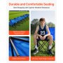 VEVOR Portable Folding Bench, 6 Seat Foldable Soccer Bench with Side Pockets and Carrying Bag, Lightweight Sideline Seating with Back Rest for Football, Baseball, Camping, Outdoor Events, Blue