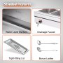 VEVOR stainless steel buffet warmer food warmer 1500 W, 3 x 13.2 L buffet containers, 265 x 325 x 150 mm Any heating plate can be used, incl. glass lid & drain tap & dry burning indicator, for canteen, café etc.