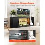 VEVOR TV-standaard voor tv's tot 65 inch, tv-tafel met lichtbalk, houten tv-kast met glazen plank en verstelbare planken, consoletafel tv-kast voor woonkamer slaapkamer, zwart