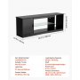 VEVOR TV-standaard voor tv's tot 65 inch, tv-tafel met lichtbalk, houten tv-kast met glazen plank en verstelbare planken, consoletafel tv-kast voor woonkamer slaapkamer, zwart