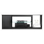 VEVOR TV-standaard voor tv's tot 65 inch, tv-tafel met lichtbalk, houten tv-kast met glazen plank en verstelbare planken, consoletafel tv-kast voor woonkamer slaapkamer, zwart