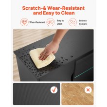 VEVOR TV-standaard voor 65 inch TV-kast met lichtbalk Glazen plank