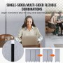 VEVOR 2FT Room Divider, 3 Panels PET Polyester Soundproof Room Screen, Folding Privacy Divider Portable Partition Divider for Room Separation, Freestanding Room Partitions for Office Study, Grey