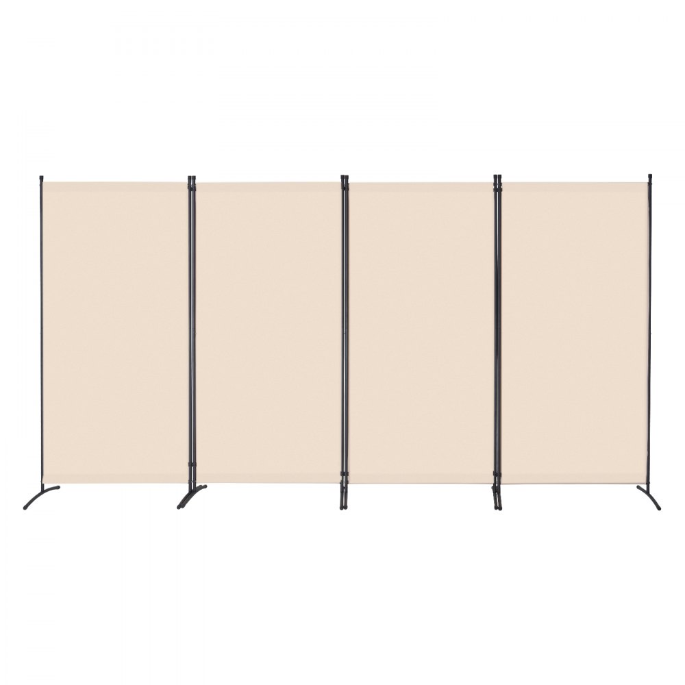 VEVOR Room Divider 4 Panelen Scherm 3464 x 1840 x 520 mm, Opvouwbaar Privacy Scherm & Draagbare Scheidingswand voor Ruimteverdeling, Vrijstaande Room Divider voor Kantoor Slaapkamer Studeerkamer, Beige