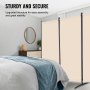 VEVOR Room Divider 4 Panels Fabric Room Privacy Screen for Office Bedroom Beige