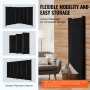 VEVOR Room Divider, 6 Panels Room Divider, Folding Privacy Screen and Portable Partition Divider for Room Separation, Freestanding Room Partitions for Office, Bedroom, Study, Black