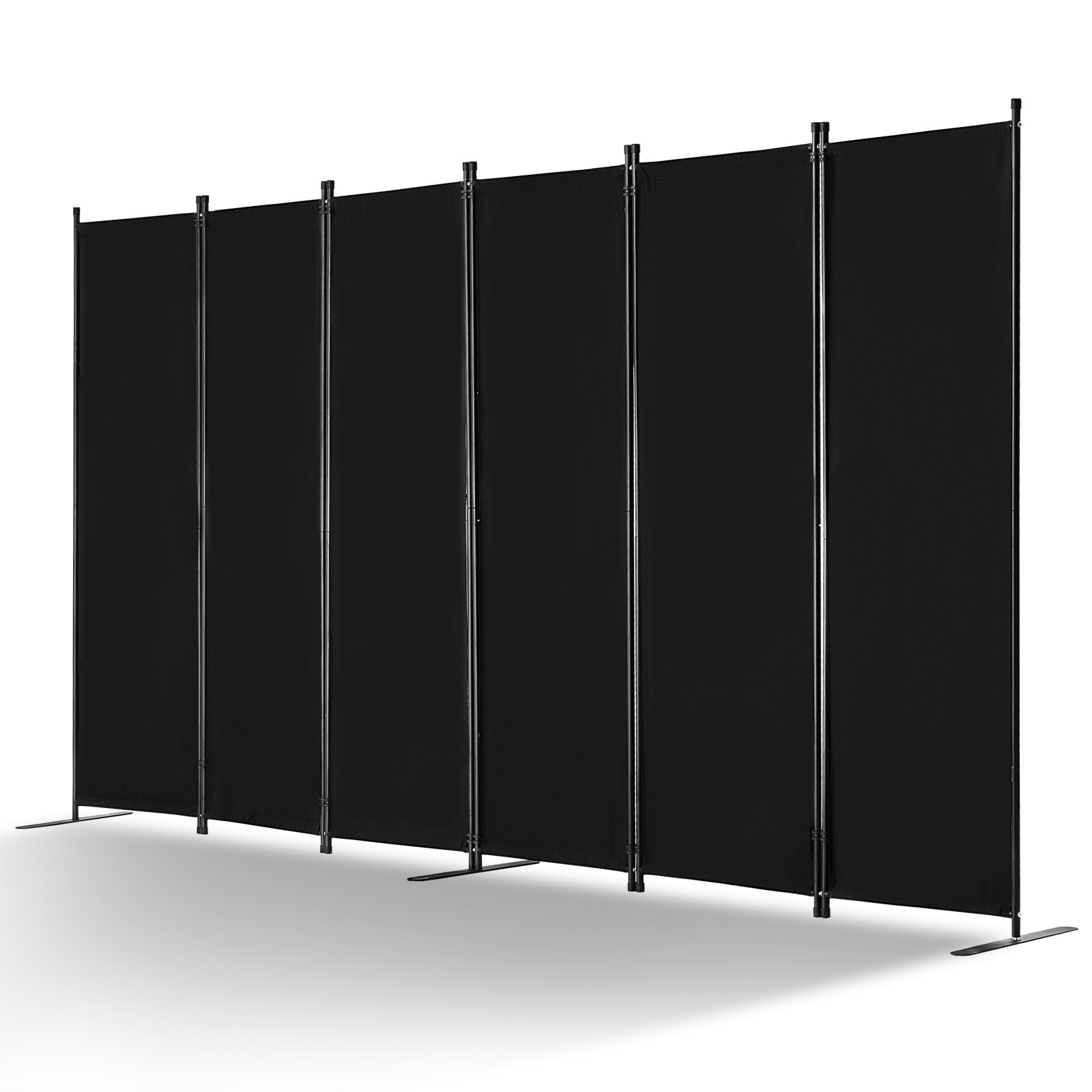 VEVOR Room Divider, 6 Panels Room Divider, Folding Privacy Screen and Portable Partition Divider for Room Separation, Freestanding Room Partitions for Office, Bedroom, Study, Black
