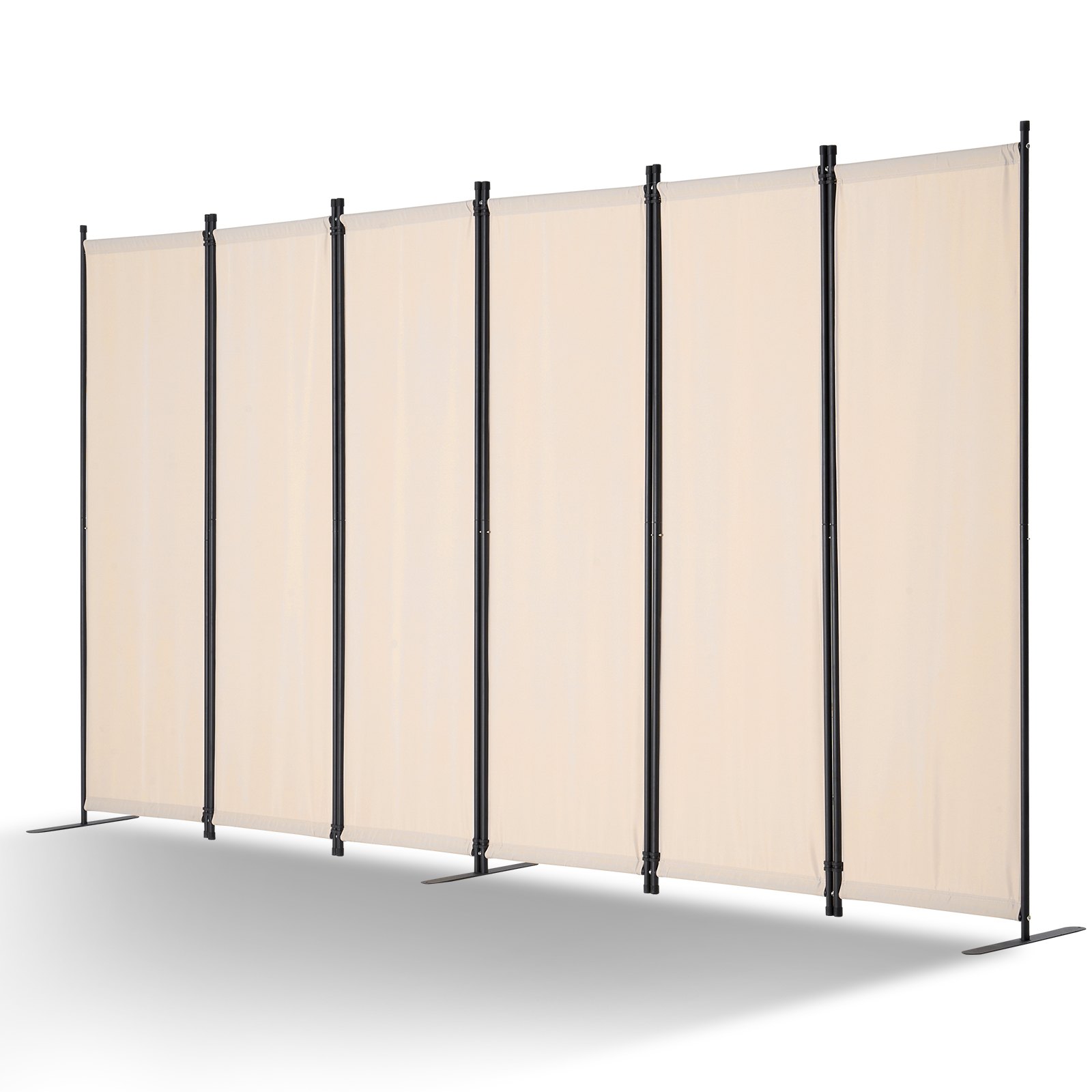 VEVOR Room Divider 6 Panelen Scherm 3110 x 1805 x 450 mm, Opvouwbaar Privacy Scherm & Draagbare Scheidingswand voor Ruimteverdeling, Vrijstaande Room Divider voor Kantoor Slaapkamer Studeerkamer, Beige