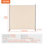 VEVOR Room Divider, Single Panel Room Divider, 6FT Privacy Screen Indoor, Partition Divider for Room Separation, Freestanding Room Divider Panel for Office, Bedroom, Beige