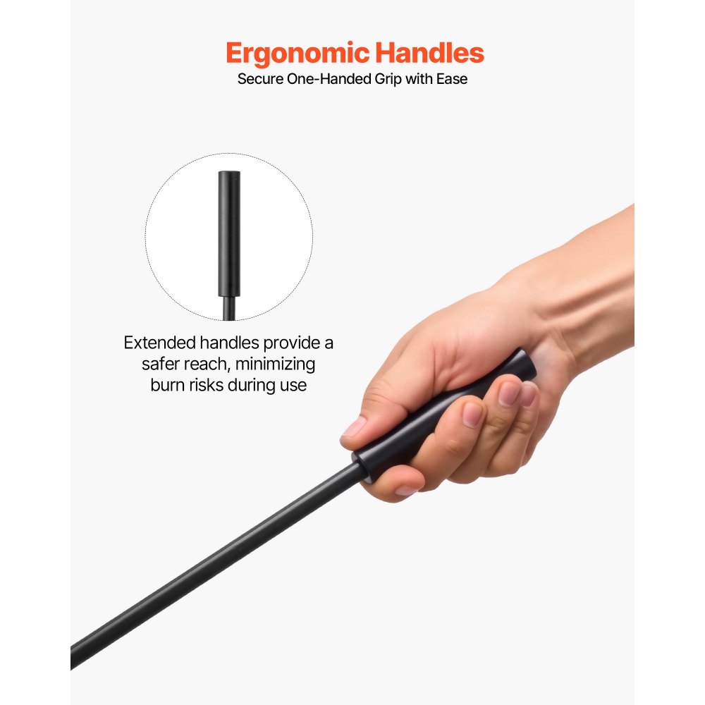 VEVOR Haardgereedschapset, 5-delig, inclusief framestandaard, tang, asschep, borstel, pook, smeedijzeren en stalen haardaccessoires voor binnen- en buitengebruik, zwart