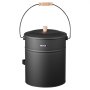 VEVOR Ash Bucket, 4 PCS with Lid, Shovel, Broom and Gloves, Metal Fireplace Charcoal Bucket and Ash Can, 15L Large Capacity for Fireplace, Fire Pits, Wood Burning Stoves, Indoor and Outdoor