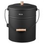 VEVOR Ash Bucket, 4 PCS with Lid, Shovel, Broom and Gloves, Metal Fireplace Charcoal Bucket and Ash Can, 15L Large Capacity for Fireplace, Fire Pits, Wood Burning Stoves, Indoor and Outdoor