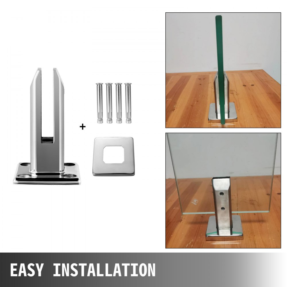 Vevor Glazen Leuning Post Klem Rvs Zwembad Glas Klem Balkonhekklem Vierkant X 4