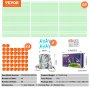 VEVOR tent fort kit with 44 orange balls, 96 green rods, 8 blanket clips, storage bag, and user manual.