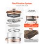 VEVOR French Press koffiezetapparaat, 1 liter koffiepers van borosilicaatglas, theezetapparaat met roestvrijstalen filter, koffiezetapparaat voor kamperen, reizen, keuken, restaurant, koffiezetapparaat koper (kleur)