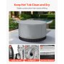 VEVOR Outdoor Hot Tub Cover, 79 x 33 in / 2000 x 850 mm Weatherproof & Waterproof Hot Tub Cover Protector, 420D Heavy Duty Oxford Fabric and 950N Tearing Strength, Round Spa Covers for Hottub, Gray